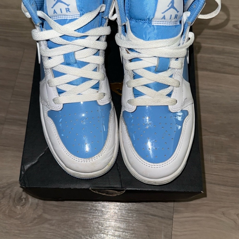 Jordan Blue and White High-Top Sneakers